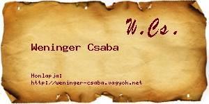 Weninger Csaba névjegykártya
